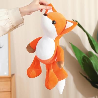 Cute Wildlife Fox Plush Cozy Toy Sweet Doll Short Velvet Fabric Elastic Cotton Filling Fine Stitching Sitting Standing Posture