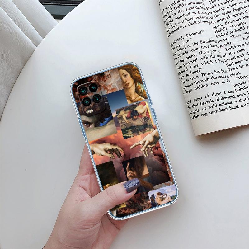 Fresco Adam Sculpture Transparent Phone Case for Motorola Moto G7 G8 G9 G84 G85 G73 G24 G15 Z2 Play Power Plus