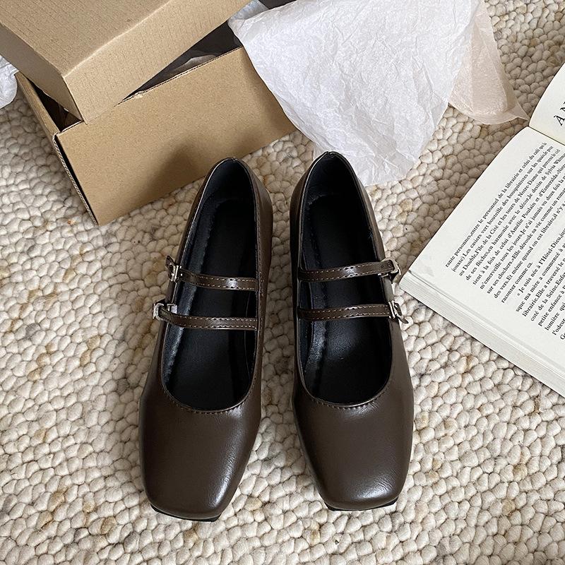Silver single shoes women's inner height increase 2025 spring and autumn new temperament square head light mouth Mary Jane