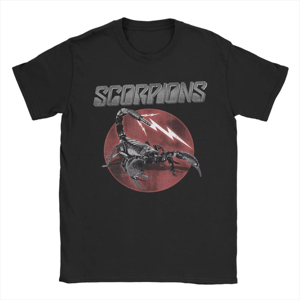 First Sting Scorpions Rock Band T Shirts Men's Cotton Fun T-Shirt O Neck Tees Short Sleeve Clothes Graphic Printed