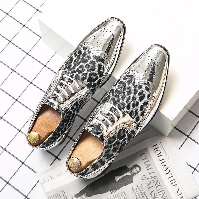 Men's British Style Pointed Toe Leather Loafers - Glossy Casual Shoes, Large & Small Sizes Available
