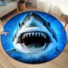 shark Round Area Rug,Carpet Rug for Living Room Bedroom Sofa Playroom Decor,Non-slip Floor Mat