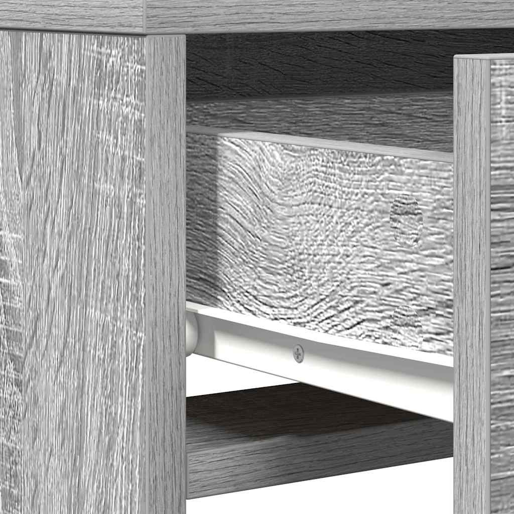 Makeup Table with Drawers Gray 50 x 41 x 140 cm Engineered Wood