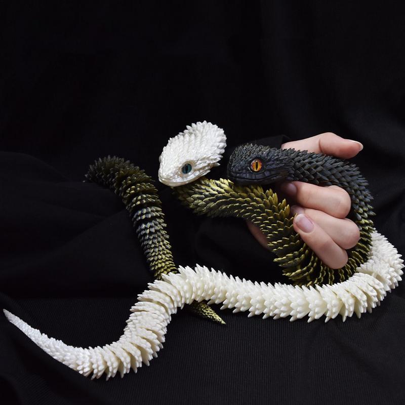 Articulated Snake Fidget Articulated Animal Toy Realistic Snake Pranks for Desk Bed Table Bookshelf Dashboard Car Interior