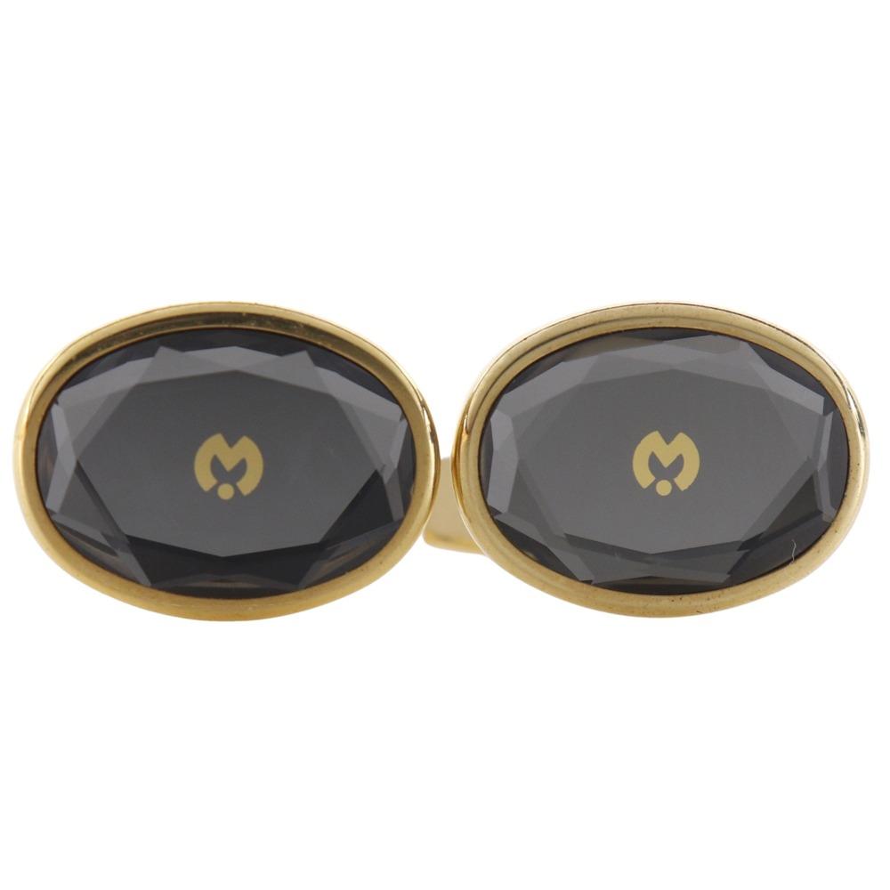 

Mila Schon logo cuffs black Plated Gold mens Used