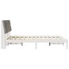 White Upholstered Bed Frame with Headboard 135 x 190 cm