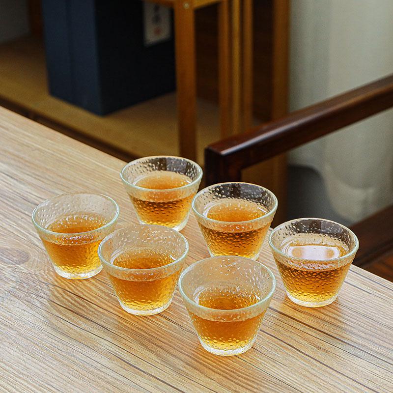 Thickened, heat-resistant glass tea cup for home use – transparent, Gongfu style, ideal for tea tasting. Large host cup, perfect for enjoying tea.