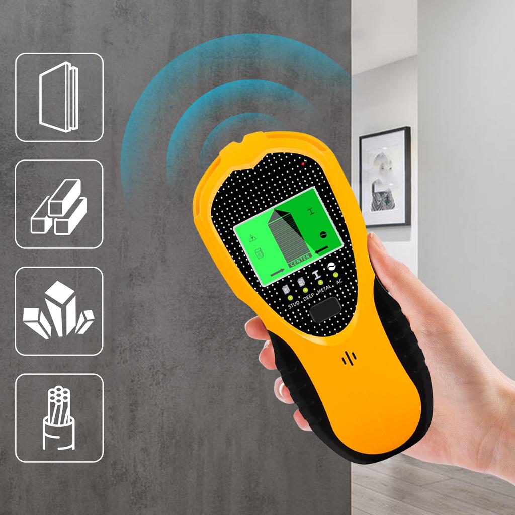 4 in 1 Electronic Wall Wood Stud Finder with LCD Display Digital Stud Sensor for Center and Edge of Wood AC Wire Joist Pipe