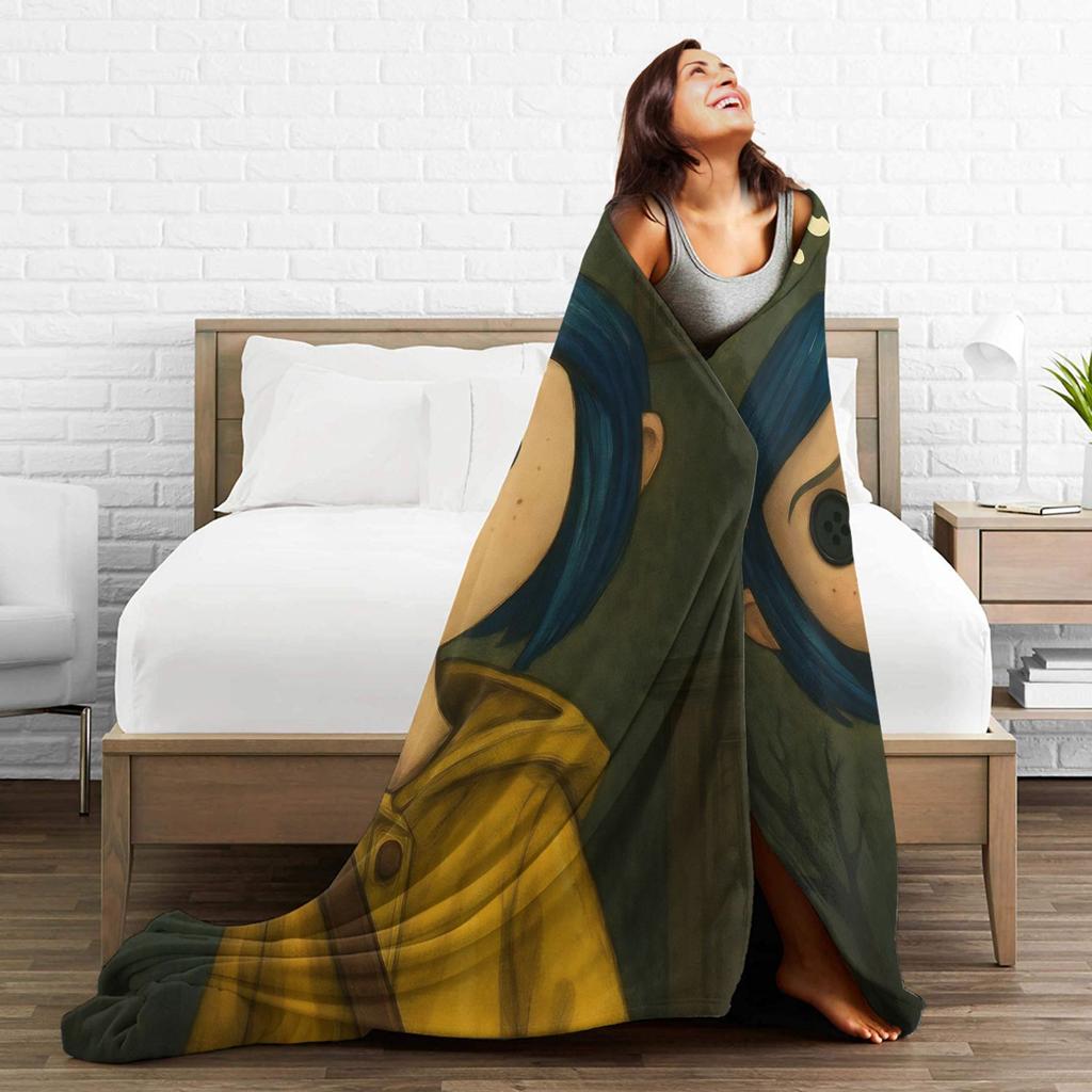 Coralines Flannel Blankets Winter  Warm Bedding Throws for Girls Boys Living Room Funny Bedspread Sofa Bed Cover