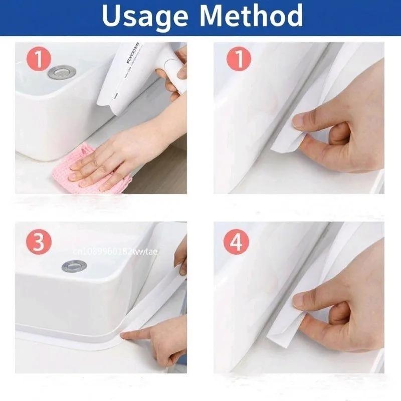 Bathroom Sink Bath Sealing Strip Mould Proof Tape PVC Self Adhesive Waterproof Wall Sticker Plaster for Kitchen 3.2 Meters