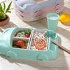 Bamboo Fiber Kids' Cartoon Car Tableware Set – Creative Divided Bowl Gift