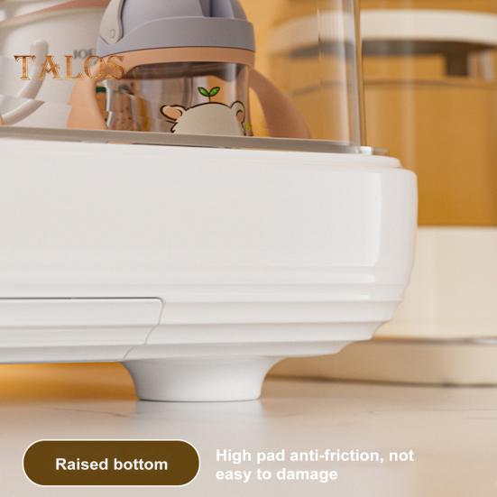 Baby Bottle Drying Rack with Cover 360-Degree Sealing Kitchen Cabinet Organizer Bottle Holder for Valves Straws Nipples Space-Saving Countertop Dryer