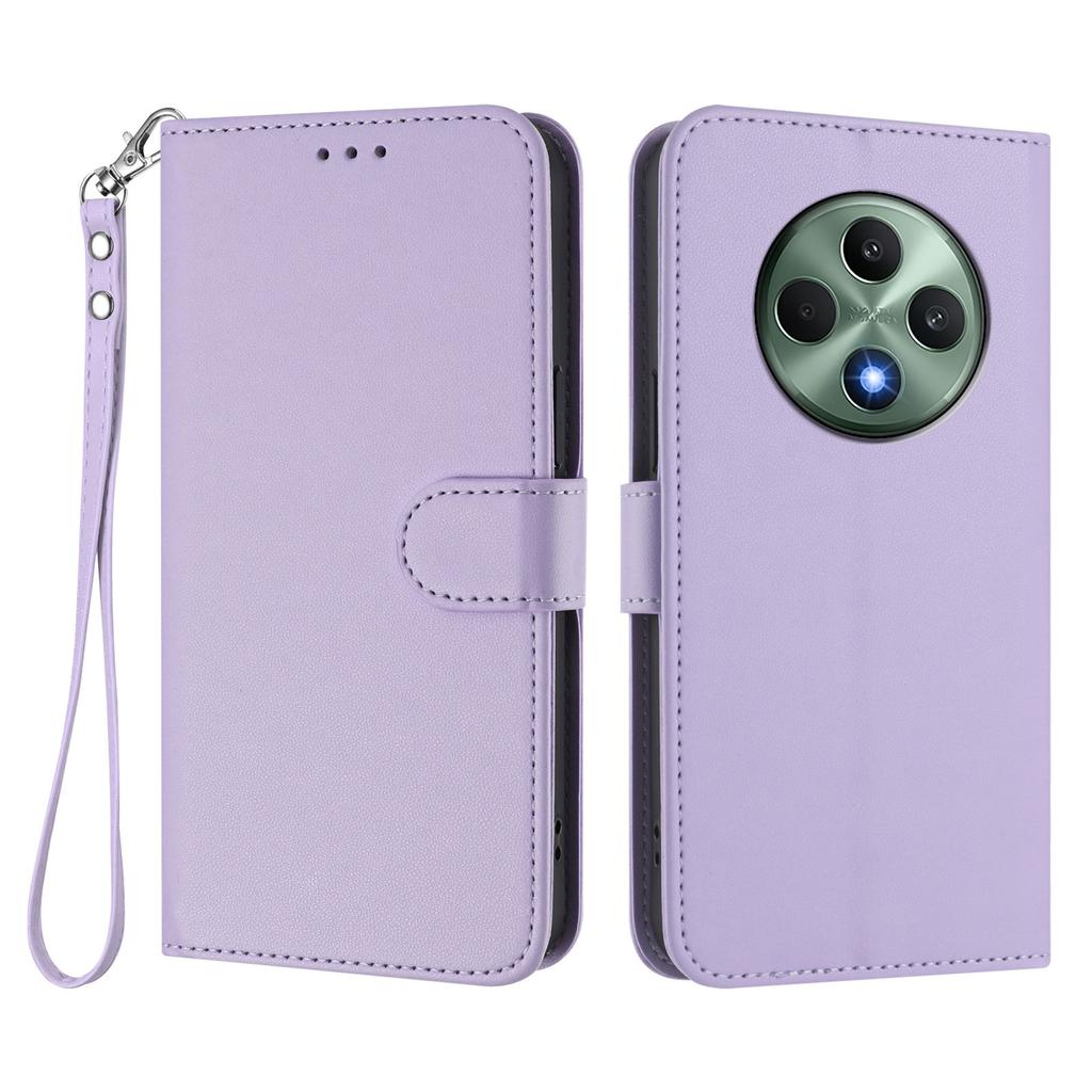For Oppo Reno12 F 4G/Oppo Reno12 FS 5G/Oppo Reno12 F 5G Leather Case Wallet Stand Phone Cover with Wrist Strap