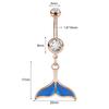 AOEDEJ 14G 1PC Shell Belly Piercing Ring Crystal Starfish Navel Ring Pearl Body Piercing Jewelry Summer Women Shell Belly Ring