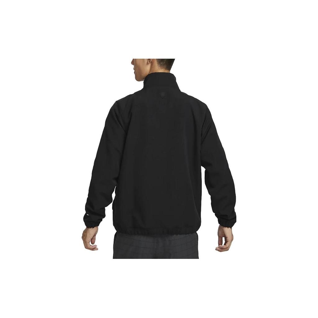 Nike Therma-Fit Unscripted Jednolity Kolor Stójka Elastyczny Mankiet Design z Kieszeniami na Zamek Casualowa Koszulka Golfowa Męska topy Czarny FB5496-010