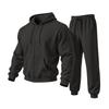 Unisex Zip Up Hooded Sweatshirt and Jogger Pants 2 Piece Set for Casual Streetwear