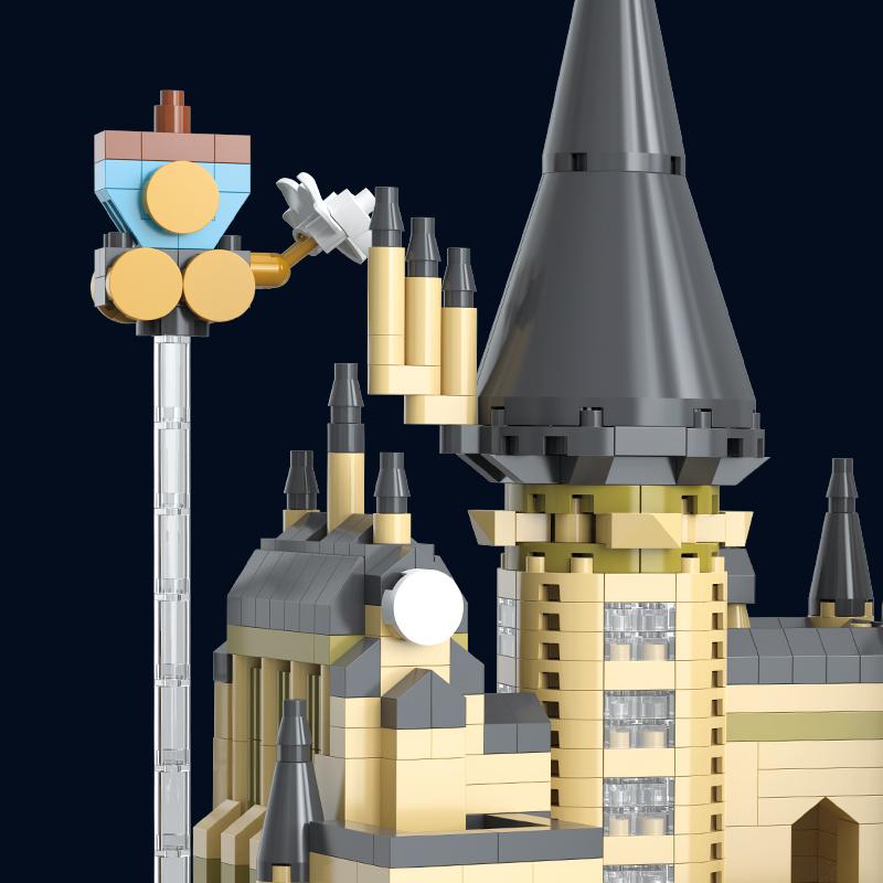 MOC Magic World Medieval Castle Moc Micro Building Blocks Bricks Model  Assembly Hogwarts Blocks Toys Christmas Birthday Gifts