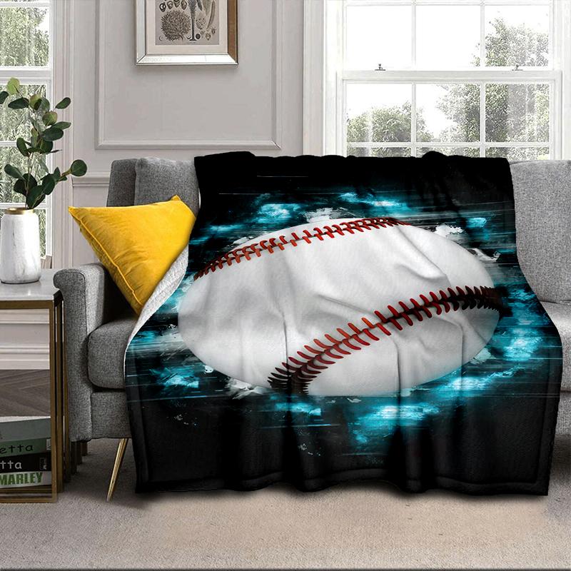 Flaming Football In Action Blanket Flannel Blanket for Bed, Sofa, Camping, Hiking, Picnic Essentials, Gift for Family Fan Gifts