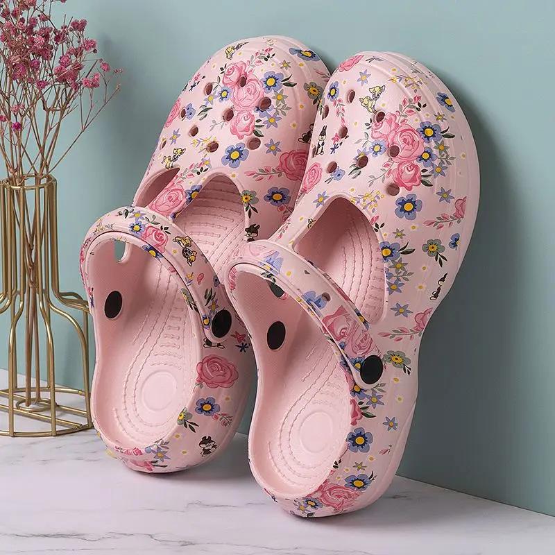 Fashion Cute Kawaii Thick Junior Green Slides Mules Outside Shoes Women's Slippers and Ladies Sandals Soft On Beach Indoor Waterproof F
