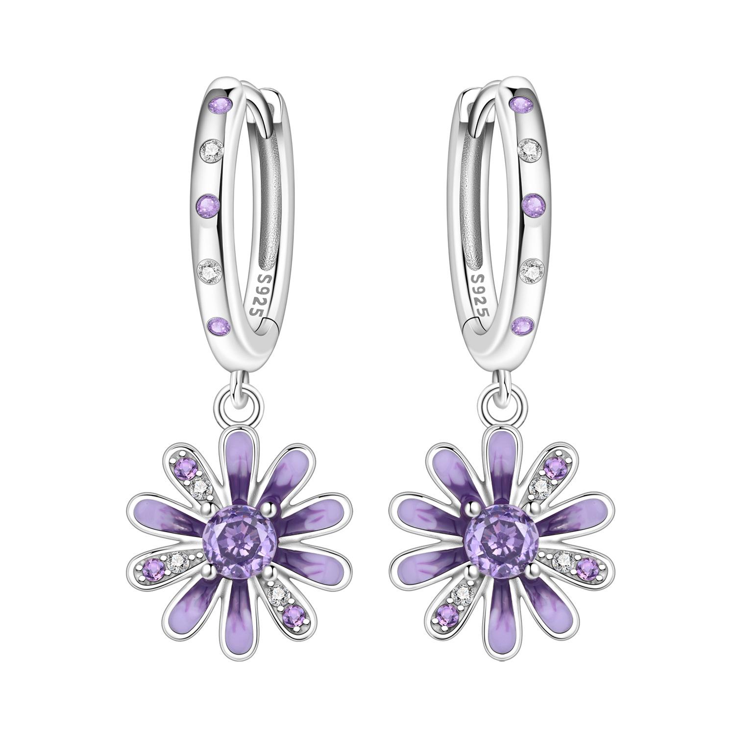 

Orstarry 925 Silver Blue Hydrangea Flower Earrings Original Jewelry Drop Earrings Jewelry Party Anniversary Gifts