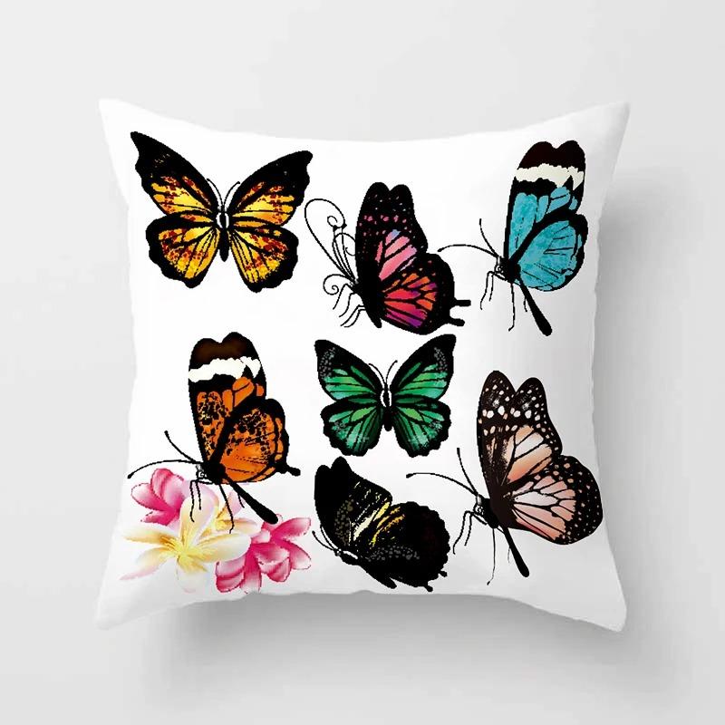Colorful Flower Butterfly Pillowcase Office Living Room Car Ornaments Home Pillowcase