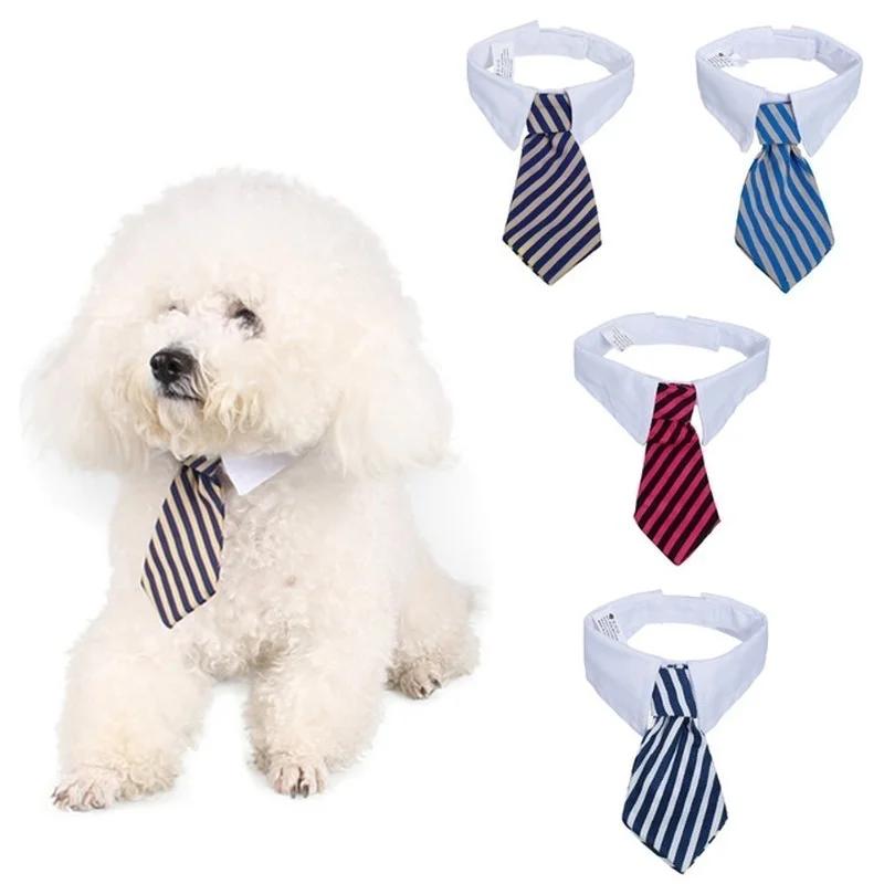 2025 Dog Cat Grooming Cat Striped Bow Tie Animal Striped Bow Tie Collar Pet Adjustable Christmas Cat Collar Pet Collar