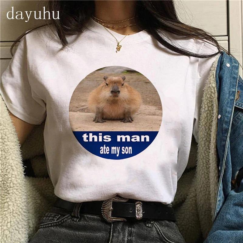 Clothes Girl Capybaras T Shirt Female Casual Top Clothes Funny Capybara Tshirt Women T-Shirt Capibara Cartoons