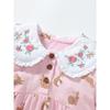 Girls' Pink Lapel Dress Baby Short-Sleeved Pure Cotton Babydoll Shirt Kidsren's Summer Dress Kidsren's Embroidered Princess Dress