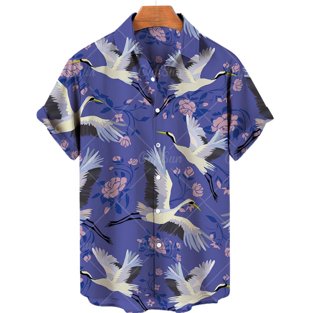 Men Retro Shirt Leisure Printed Cotton Floral Casual Dress Oversized Hawaiian Imported Clothing Arrivals Hipster