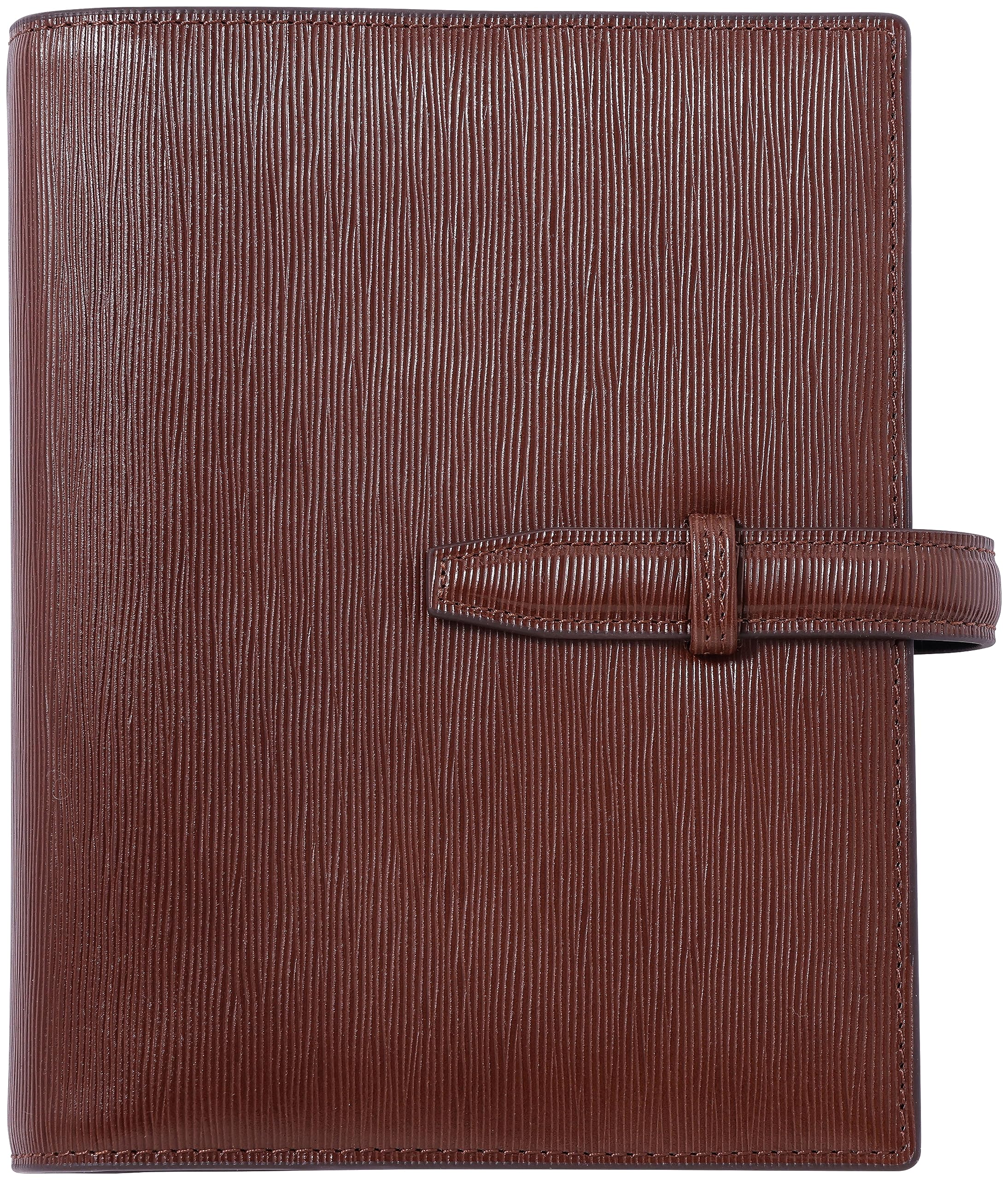 

Franklin Planner Luster Embossed Leather Binder 23mm Pocket Size 86071 Brown/Black