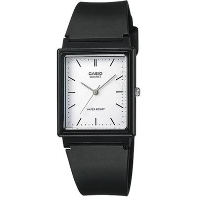 Analog Watch Urethane Belt Rectangular Face Unisex White Mq 27 7e