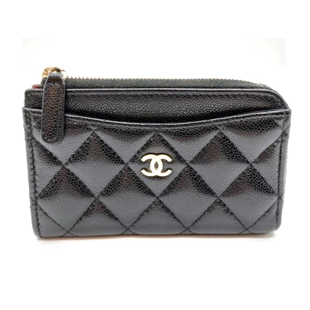 Used CHANEL MatrasseCoin Case Leather Women