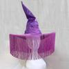 Cloth Pleated Fringe Witch Hat Ruched Halloween Party Witch Hat  Halloween Costume