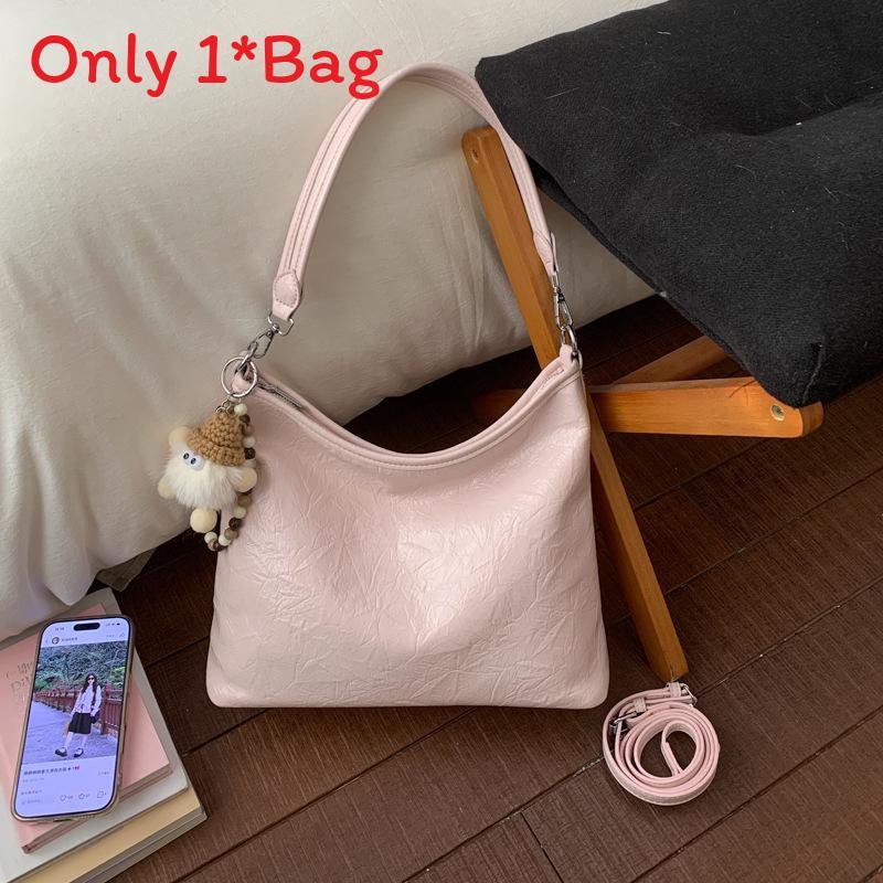 Classic Pu Leather Handheld Bag For Daily Use With Inner Zipper Pocket