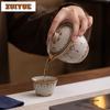 Ru Kiln Dunhuang Baoxiang Flower Tea Set Complete Set Retro Tea Ceremony Set Teapot And Tea Cup Set Drinkware Ornaments Craft