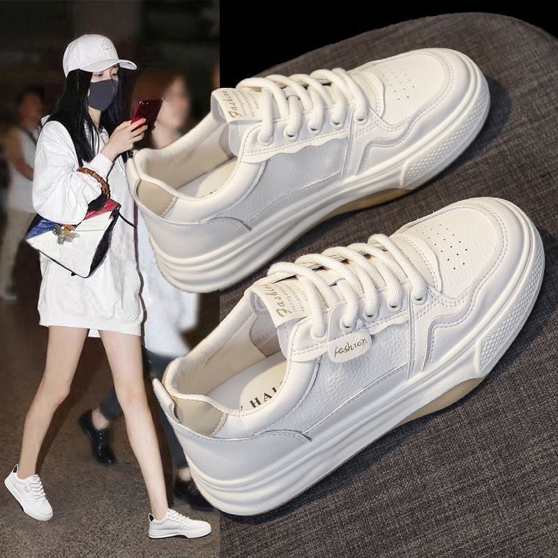 

Flat-bottomed wear-resistant and lightweight little white shoes, spring and autumn board shoes, new versatile and breathable 2025 casual sports so 35 хаки