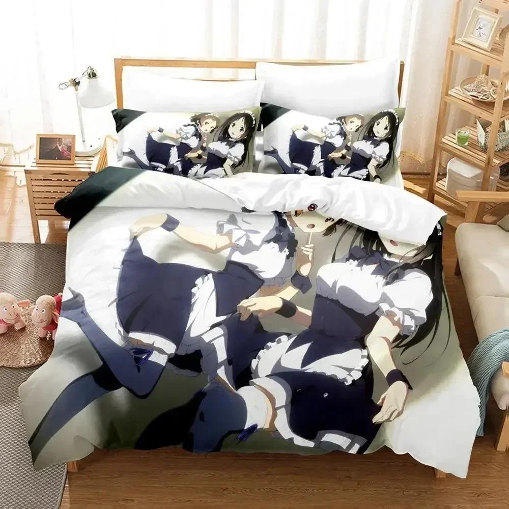 New Hyouka Bedding Set Single Twin Full Queen King Size Bed Set Adult Kid Bedroom Duvet Cover Sets 3D Print Anime Bed Sheet Set