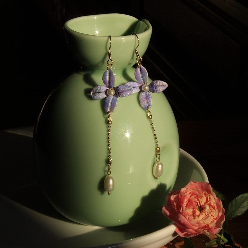 Antique Lily Of The Valley Wrapped Hairpin Finished Hanfu Retro Hair Accessories Hairpin Classical Earrings Set Earrings Accessories