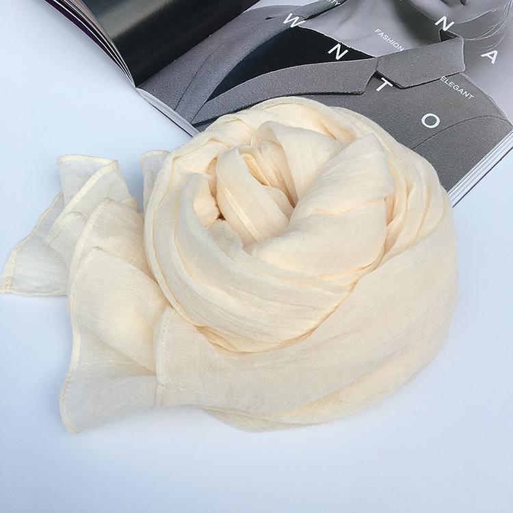Spring And Autumn Turmeric Versatile Literary And Art Solid Color Scarf Dual-Purpose Long Shawl Travel Shade Sunscreen Silk Scarf Female Summer
