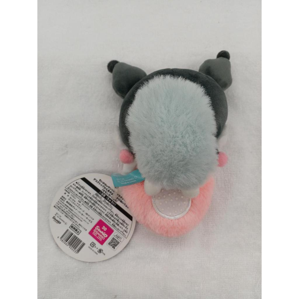 Gray Parker Service Chikawa x Sanrio Characters Momonga Kuromi Hikkake stuffed animal watching from the desktop