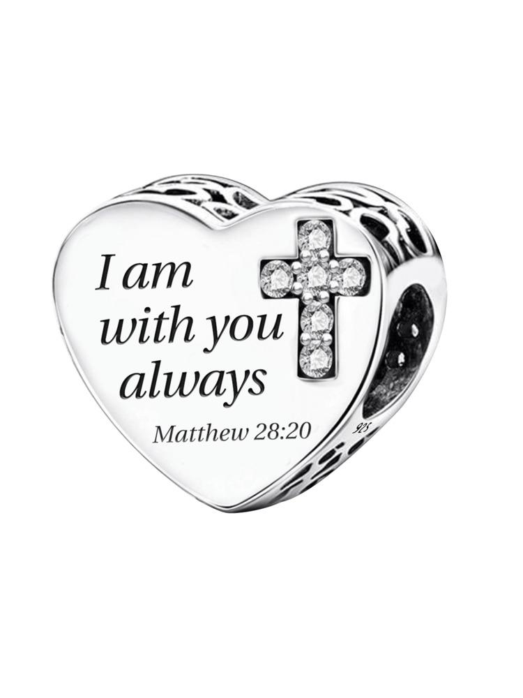 Copper Love Heart Cross Prayer Pendant Charm Ball Suitable For Bracelets Diy Women'S High Quality Fine Jewelry