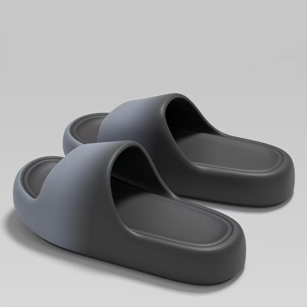 Thick Soled Household Slippers, Unisex Fashionable Gradient Sandals, Contrasting Color Open Toed Home Shoes, Height Increasing Slippers