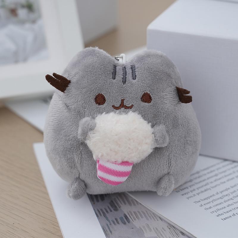 Plush Stuffed Animal Soft Toy 12cm Small Size Cute Character Design Holding Food Item Keychain Accessory for Decoration or Collection