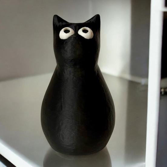 Secret Stash Cat 3D Printed Black Cat Figurine for Hiding Small Items Cute Cat Prank Table Decor Collectible Figures for Cat Lovers