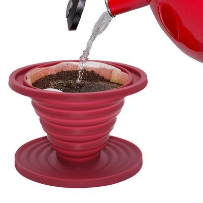 Zusammenklappbarer Kaffeetropfer, wiederverwendbarer Kaffeefilterhalter aus Silikon, lebensmittelecht, BPA-frei, hitzebeständig, tragbarer Kaffeefiltertrichter