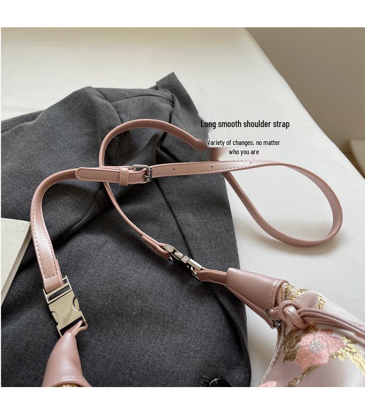 Chinese Embroidery Women's Versatile Underarm Crossbody Handbag