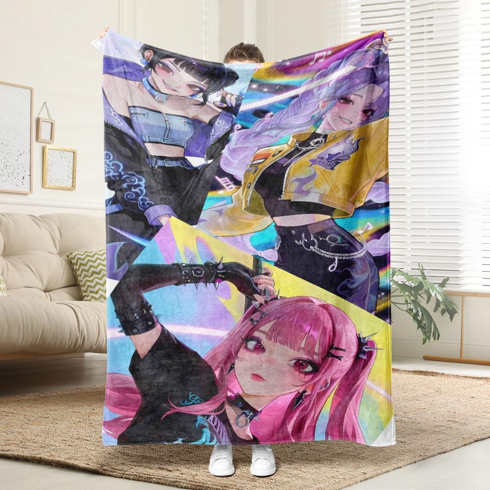 KPop Demon Hunters Colorful anime style!Rumi and other characters cover blankets, comfortable and fashionable at home
