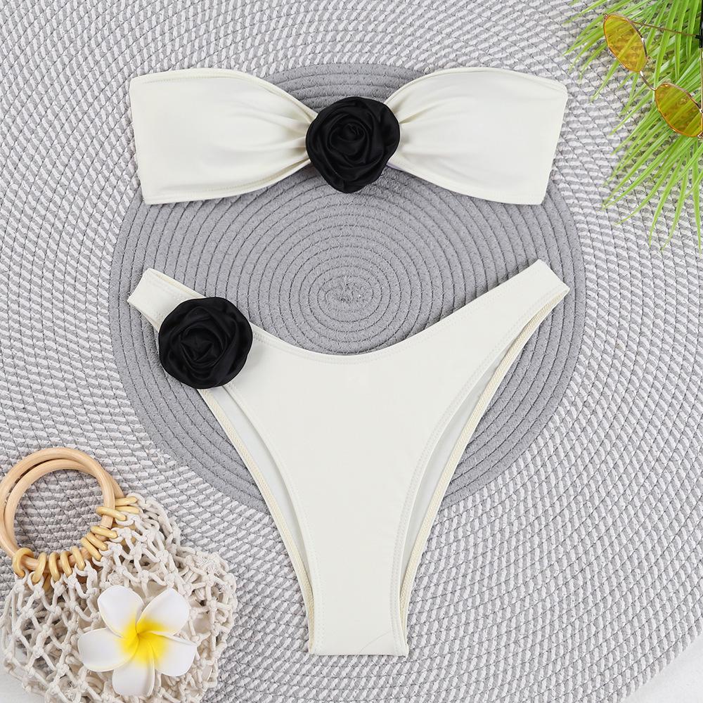 2024 Floral Bandeau Bikini - Sexy European & American Style Swimwear