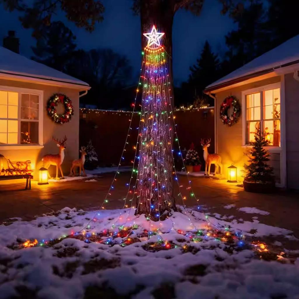 Outdoor Christmas illumination lights, outlet-type, 3.5M, 350 LEDs, waterproof, IP65, Christmas tree lights, electric lights for indoor and outdoor