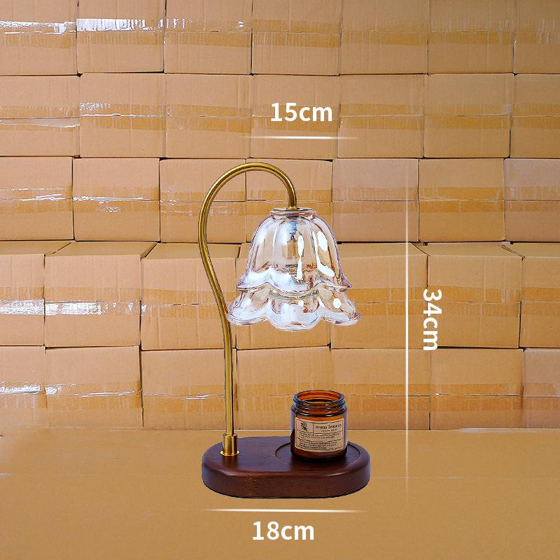 Lily of the Valley Aroma Wax Melter Lamp: French Retro Bedside Ambient Light for Home Décor 【Lily of the Valley Style】Stepless Dimming